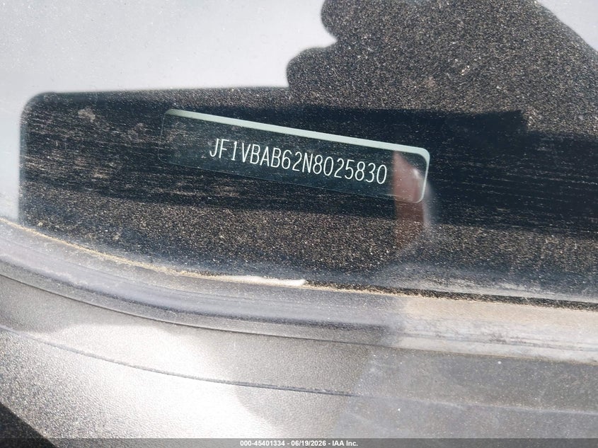 2022 Subaru Wrx VIN JF1VBAB62N8025830 IAAI salvage auction — FRONT END, Mv-907A (New York), sold $3,250 on 2026-07-14 (photo 9)