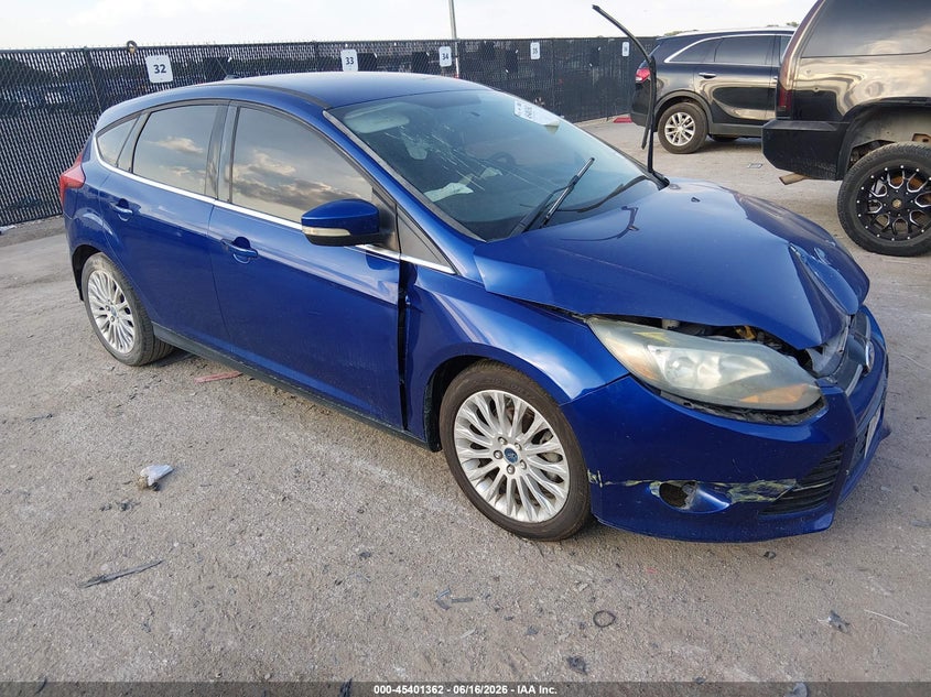 2012 Ford Focus VIN 1FAHP3N25CL413583 IAAI salvage auction — FRONT END, Salvage (Texas), sold $325 on 2026-07-20 (photo 1)