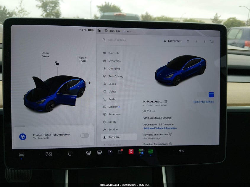 2018 Tesla Model 3 VIN 5YJ3E1EA8JF009036 IAAI salvage auction — FRONT END, Salvage Title, sold $5,700 on 2026-07-29 (photo 7)