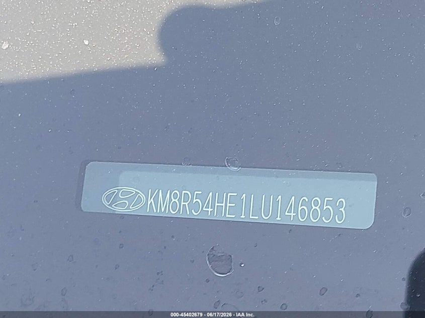 2020 Hyundai Palisade VIN KM8R54HE1LU146853 IAAI salvage auction — REAR END, Salvage (California), sold $6,750 on 2026-07-21 (photo 9)