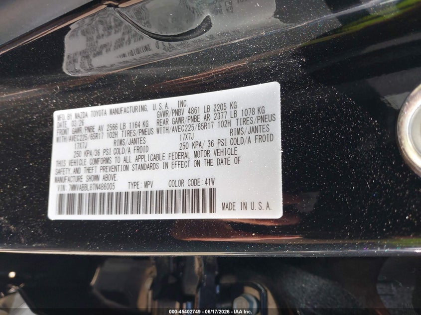 2026 Mazda Cx-50 VIN 7MMVABBL8TN486005 IAAI salvage auction — FRONT END, Salvage (Texas), sold $6,375 on 2026-08-22 (photo 9)