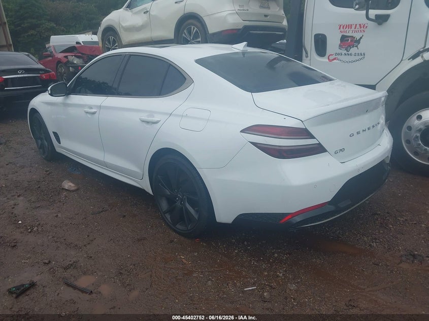 2023 Genesis G70 VIN KMTG34TA7PU106256 IAAI salvage auction — UNKNOWN, Salvage Title, sold $10,900 on 2026-08-19 (photo 3)