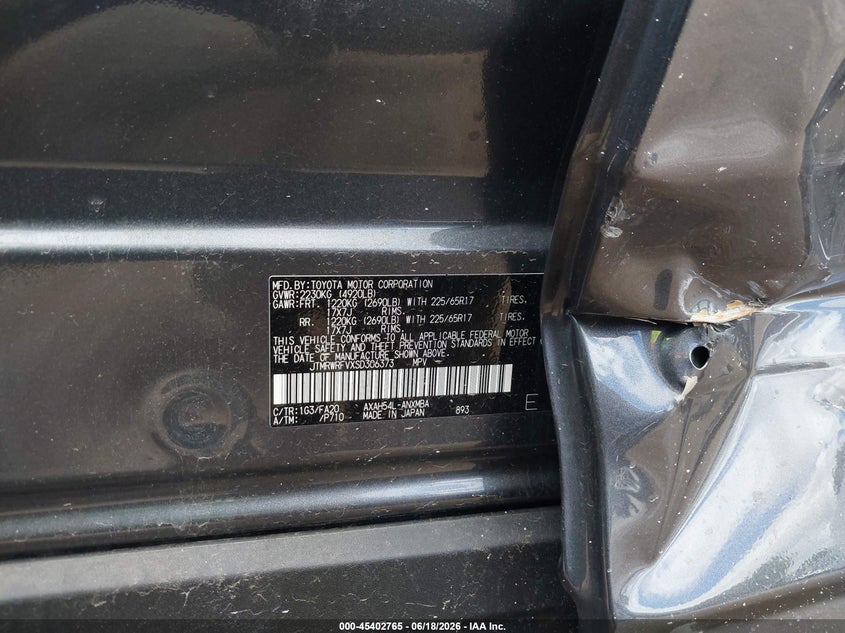 2025 Toyota Rav 4 VIN JTMRWRFVXSD306373 IAAI salvage auction — LEFT REAR, Salvage (Iowa), sold $15,200 on 2026-07-29 (photo 9)