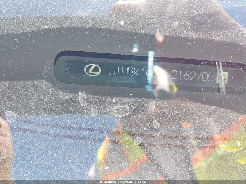 2015 Lexus ES VIN JTHBK1GG2F2162705 IAAI salvage auction — LEFT FRONT, Salvage (California), sold $2,250 on 2026-07-29 (photo 9)