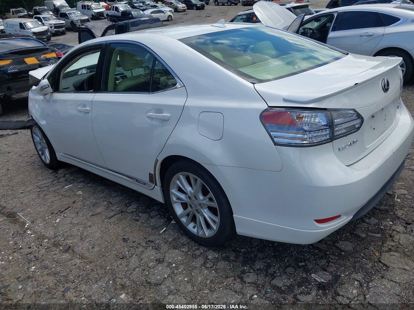2010 Lexus Hs VIN JTHBB1BA2A2026375 IAAI salvage auction — FRONT END, Salvage (Georgia), sold $700 on 2026-07-24 (photo 3)