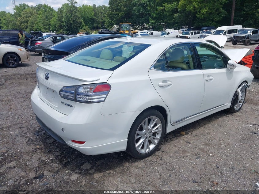 2010 Lexus Hs VIN JTHBB1BA2A2026375 IAAI salvage auction — FRONT END, Salvage (Georgia), sold $700 on 2026-07-24 (photo 4)