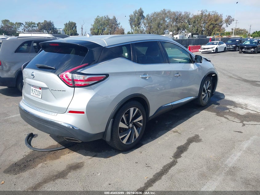 2015 Nissan Murano VIN 5N1AZ2MG9FN233881 IAAI salvage auction — FRONT END, Salvage (California), sold $1,250 on 2026-07-09 (photo 4)