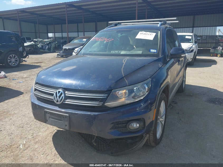 2014 Volkswagen Tiguan VIN WVGAV3AX3EW522320 IAAI salvage auction — RIGHT SIDE, Salvage (Texas), sold $600 on 2026-08-18 (photo 2)