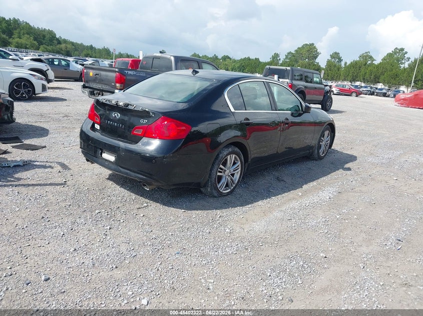 2010 Infiniti G VIN JN1CV6AP5AM401795 IAAI salvage auction — LEFT FRONT, Rebuildable (Florida), sold $900 on 2026-07-25 (photo 4)