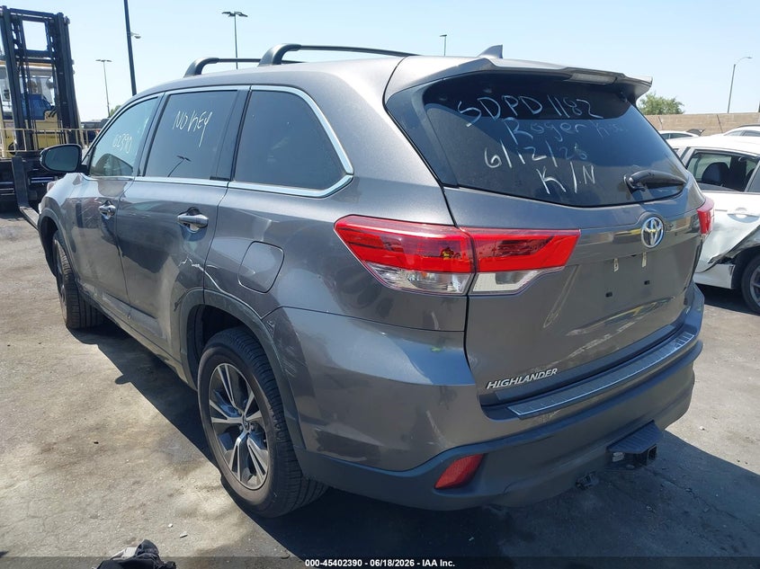 2018 Toyota Highlander VIN 5TDZZRFH5JS289079 IAAI salvage auction — FRONT END, Salvage Title, sold $4,525 on 2026-07-31 (photo 3)