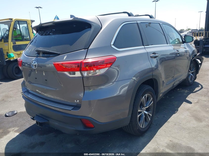 2018 Toyota Highlander VIN 5TDZZRFH5JS289079 IAAI salvage auction — FRONT END, Salvage Title, sold $4,525 on 2026-07-31 (photo 4)