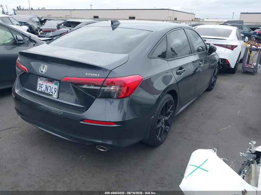2023 Honda Civic VIN 2HGFE2F59PH504807 IAAI salvage auction — FRONT END, Salvage Title, sold $6,600 on 2026-07-24 (photo 4)