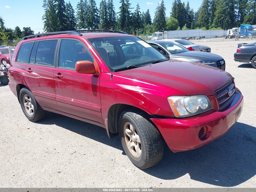 2002 Toyota Highlander VIN JTEGD21A120025557 IAAI salvage auction — NORMAL WEAR, Clear (Washington), sold $425 on 2026-07-15 (photo 1)