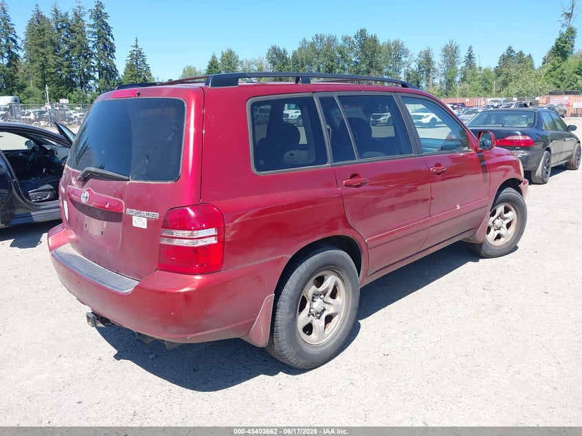 2002 Toyota Highlander VIN JTEGD21A120025557 IAAI salvage auction — NORMAL WEAR, Clear (Washington), sold $425 on 2026-07-15 (photo 4)