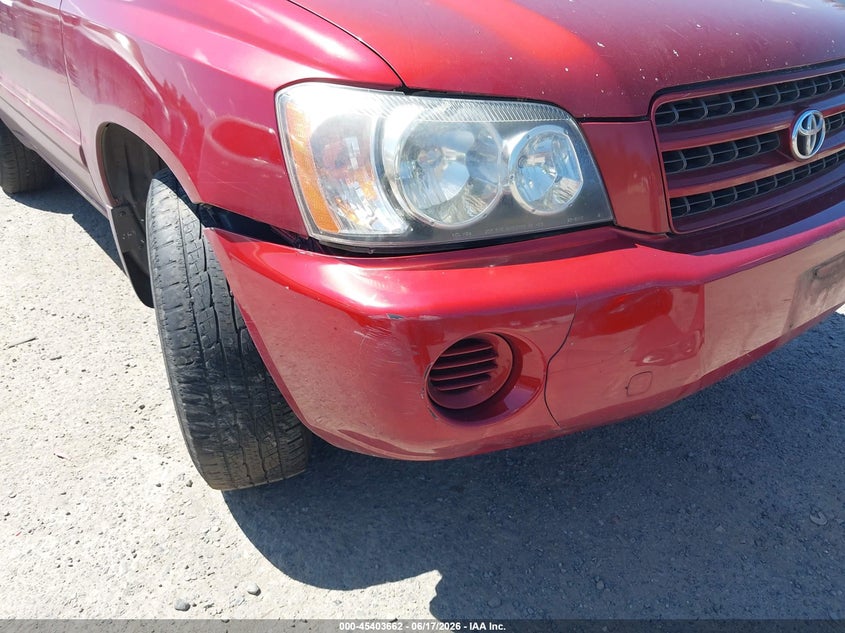 2002 Toyota Highlander VIN JTEGD21A120025557 IAAI salvage auction — NORMAL WEAR, Clear (Washington), sold $425 on 2026-07-15 (photo 6)