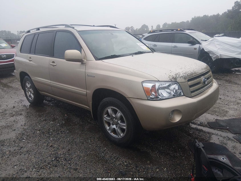 2005 Toyota Highlander VIN JTEDP21A850065861 IAAI salvage auction — LEFT SIDE, Salvage (South Carolina), sold $150 on 2026-07-22 (photo 1)