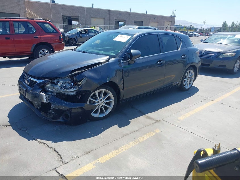 2011 Lexus Ct 200h VIN JTHKD5BH9B2043464 IAAI salvage auction — RIGHT FRONT, Salvage (California), sold $1,650 on 2026-07-09 (photo 2)