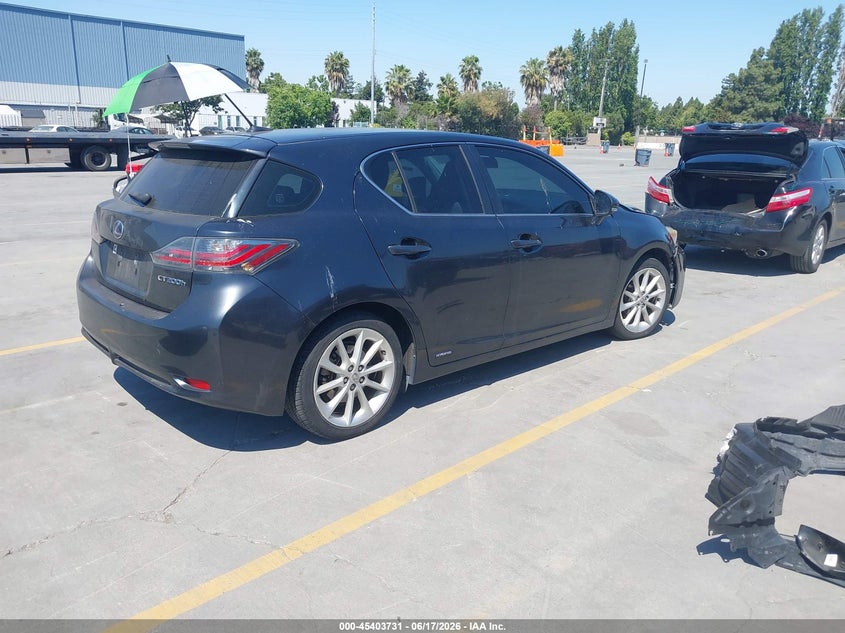 2011 Lexus Ct 200h VIN JTHKD5BH9B2043464 IAAI salvage auction — RIGHT FRONT, Salvage (California), sold $1,650 on 2026-07-09 (photo 4)