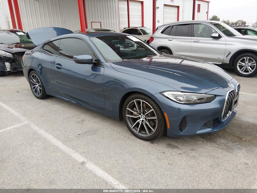 2021 BMW 4er VIN WBA53AP0XMCF74537 IAAI salvage auction — REAR END, Salvage Title, sold $11,200 on 2026-07-29 (photo 1)