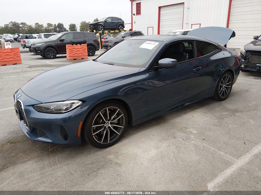 2021 BMW 4er VIN WBA53AP0XMCF74537 IAAI salvage auction — REAR END, Salvage Title, sold $11,200 on 2026-07-29 (photo 2)