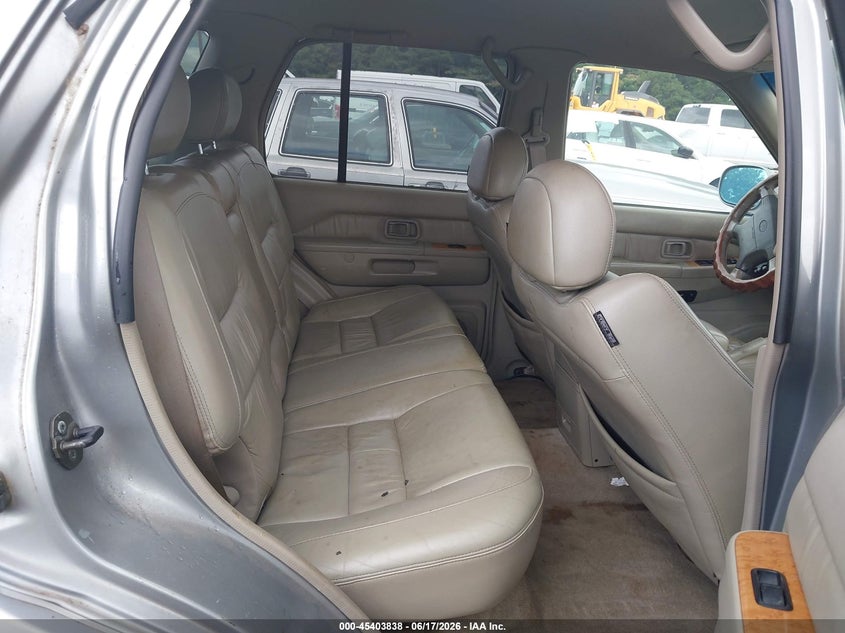 2001 Infiniti Qx4 VIN JNRDR07XX1W104195 IAAI salvage auction — RIGHT SIDE, Clear (Alabama), sold $225 on 2026-07-15 (photo 8)