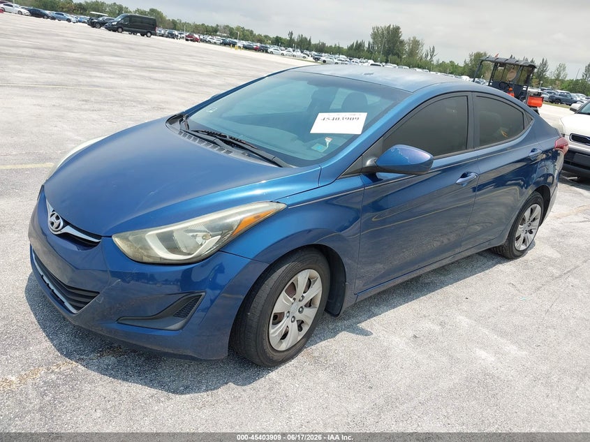 2016 Hyundai Elantra VIN KMHDH4AEXGU483166 IAAI salvage auction — NORMAL WEAR, Clear (Florida), sold $825 on 2026-07-23 (photo 2)