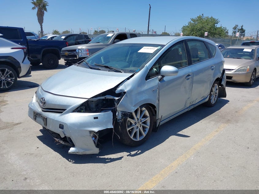 2014 Toyota Prius v VIN JTDZN3EUXE3358623 IAAI salvage auction — FRONT END, Salvage (California), sold $1,150 on 2026-07-10 (photo 2)