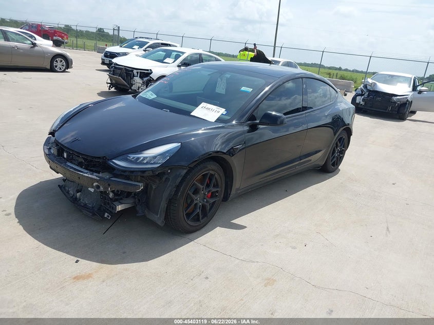 2020 Tesla Model 3 VIN 5YJ3E1EC7LF623533 IAAI salvage auction — Front & Rear, Clear, sold $25 on 2026-09-11 (photo 2)