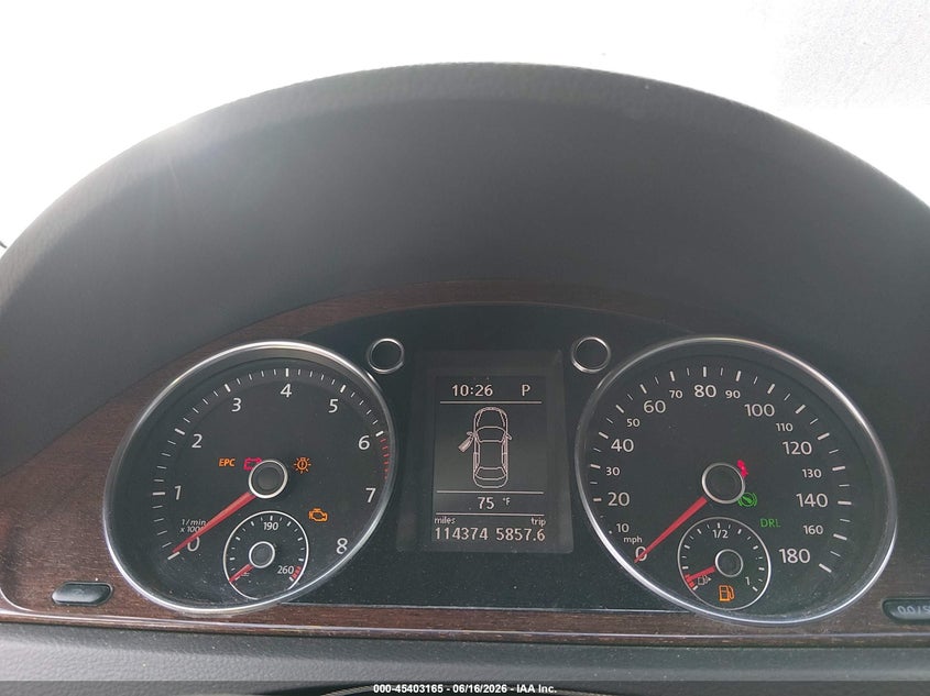 2012 Volkswagen Cc VIN WVWHP7AN8CE523677 IAAI salvage auction — NORMAL WEAR, Clear (Indiana), sold $475 on 2026-07-15 (photo 7)