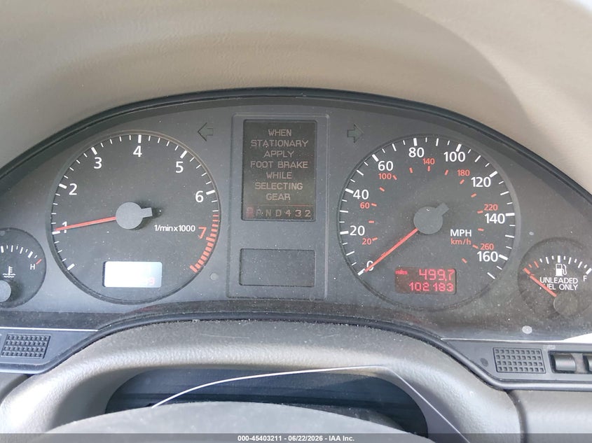 2001 Audi A8 VIN WAUML54D71N002798 IAAI salvage auction — NORMAL WEAR, Clear - Public Restricted (Oregon), sold $775 on 2026-07-20 (photo 7)