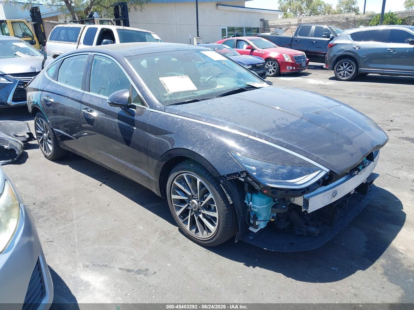 2023 Hyundai Sonata VIN KMHL34J24PA341087 IAAI salvage auction — FRONT & REAR, Salvage Title, sold $6,600 on 2026-07-12 (photo 1)
