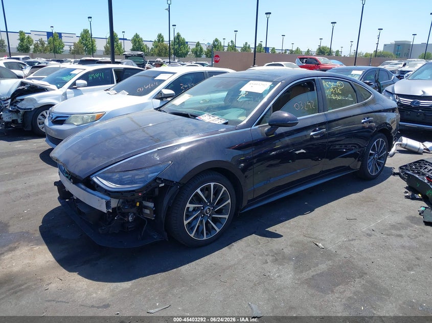 2023 Hyundai Sonata VIN KMHL34J24PA341087 IAAI salvage auction — FRONT & REAR, Salvage Title, sold $6,600 on 2026-07-12 (photo 2)