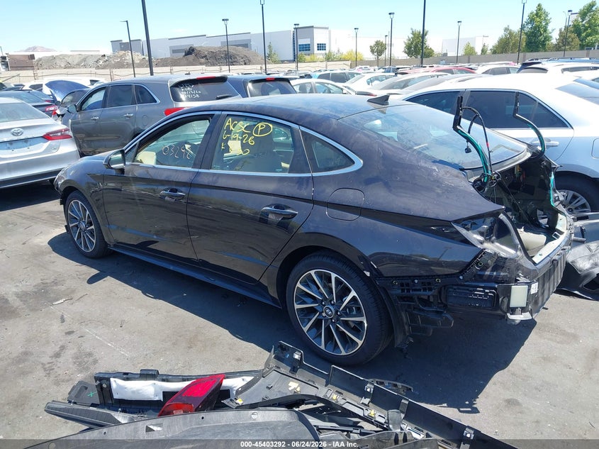 2023 Hyundai Sonata VIN KMHL34J24PA341087 IAAI salvage auction — FRONT & REAR, Salvage Title, sold $6,600 on 2026-07-12 (photo 3)