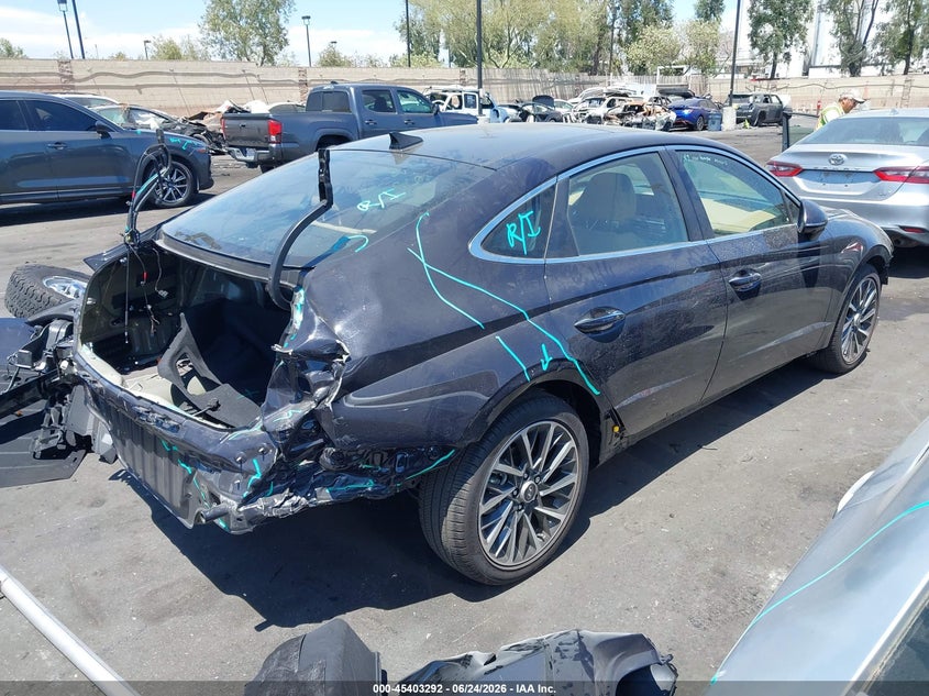 2023 Hyundai Sonata VIN KMHL34J24PA341087 IAAI salvage auction — FRONT & REAR, Salvage Title, sold $6,600 on 2026-07-12 (photo 4)