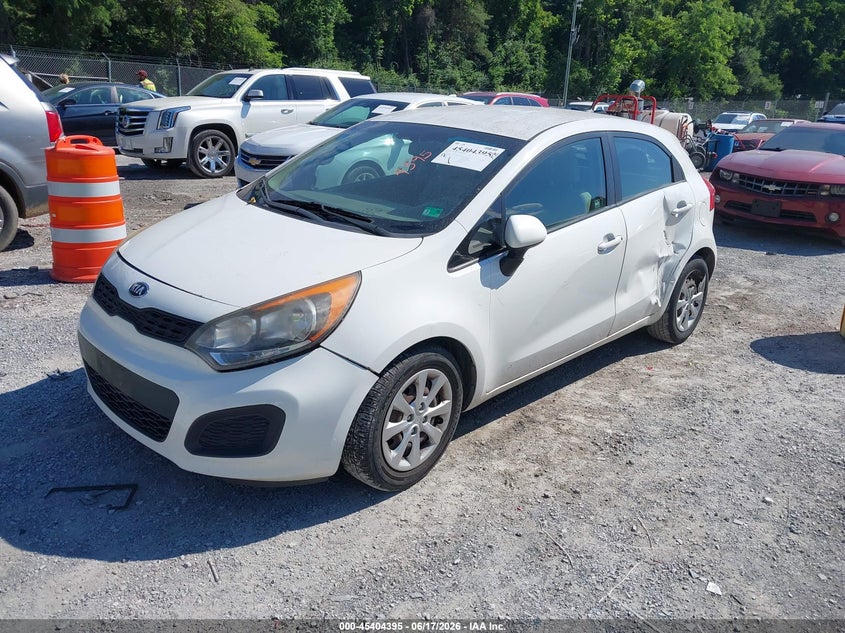 2013 Kia Rio VIN KNADM5A37D6162865 IAAI salvage auction — FRONT & REAR, Clear (Virginia), sold $525 on 2026-07-14 (photo 2)