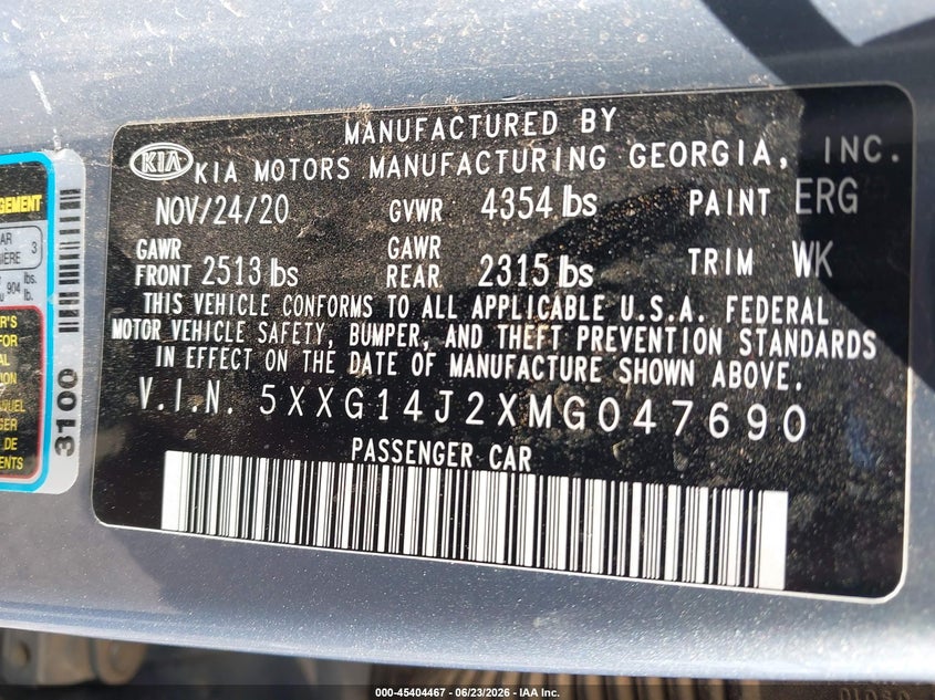 2019 Kia Sorento VIN 5XYPGDA54KG481394 IAAI salvage auction — FRONT END, Salvage (Texas), sold $1,325 on 2026-07-14 (photo 9)