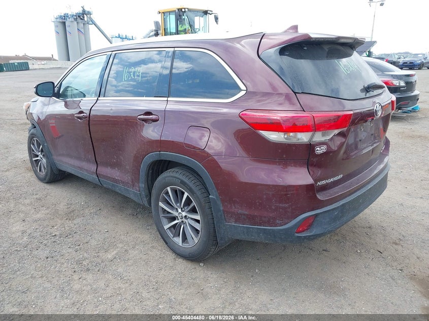 2019 Toyota Highlander VIN 5TDJZRFH7KS710718 IAAI salvage auction — FRONT END, Mv-907A (New York), sold $13,975 on 2026-07-07 (photo 3)