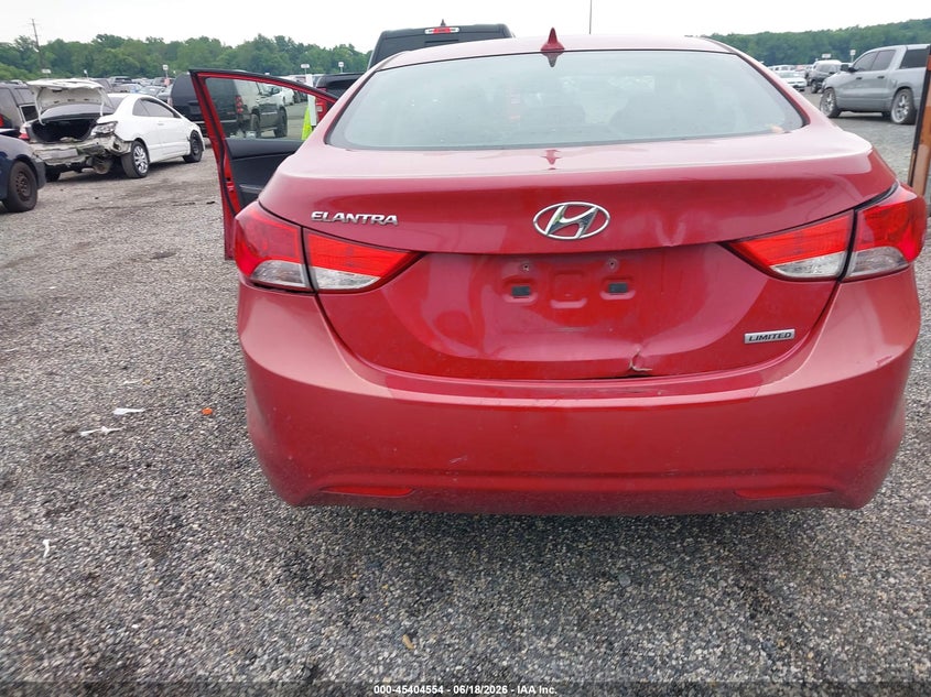 2013 Hyundai Elantra VIN KMHDH4AE9DU997005 IAAI salvage auction — FRONT & REAR, Salvage - Greater Than 75% (Maryland), sold $700 on 2026-07-06 (photo 6)