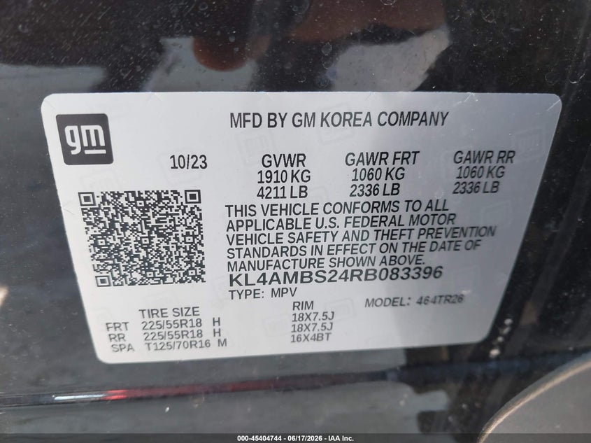 2024 Buick Encore gx VIN KL4AMBS24RB083396 IAAI salvage auction — FRONT END, Salvage (Illinois), sold $3,300 on 2026-07-21 (photo 9)