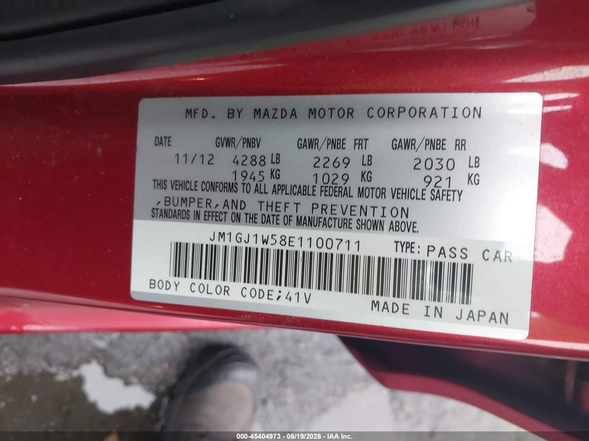 2014 Mazda 6 VIN JM1GJ1W58E1100711 IAAI salvage auction — FRONT END, Salvage (Idaho), sold $775 on 2026-07-23 (photo 9)
