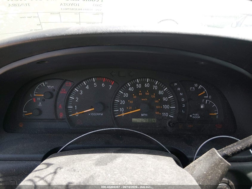 2003 Toyota Tundra VIN 5TBBT441X3S379013 IAAI salvage auction — NORMAL WEAR, Certificate Of Title (Nebraska), sold $800 on 2026-07-23 (photo 7)
