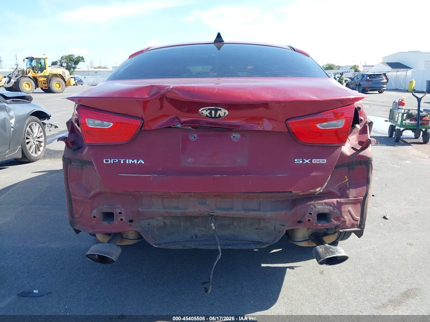 2015 Kia Optima VIN 5XXGR4A78FG373012 IAAI salvage auction — REAR END, Rebuildable (Florida), sold $800 on 2026-07-13 (photo 6)