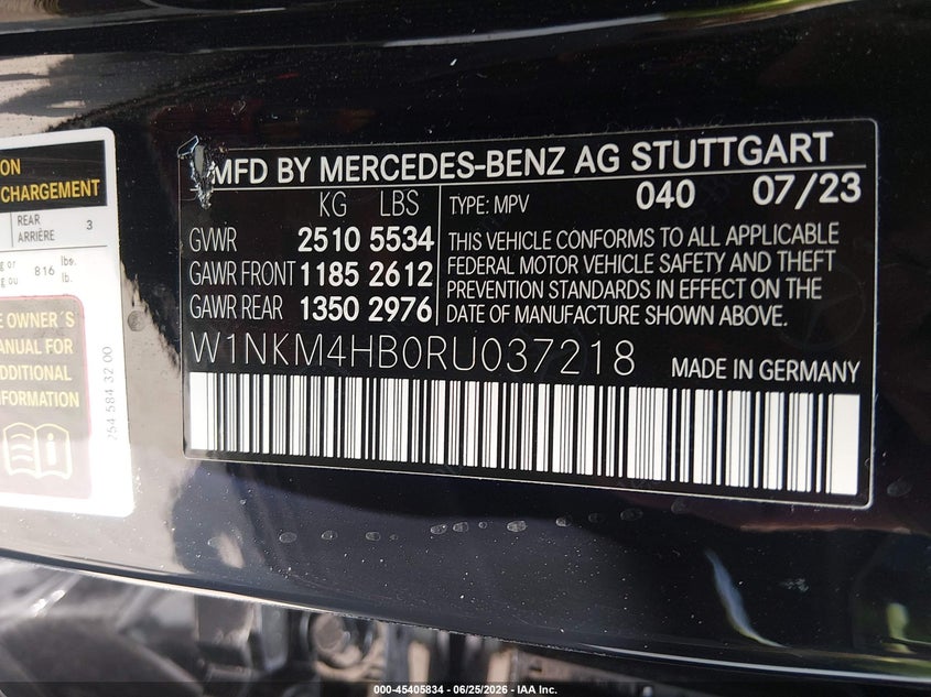 2024 Mercedes-benz Glc VIN W1NKM4HB0RU037218 IAAI salvage auction — HAIL, Salvage (Ohio), sold $25 on 2026-07-10 (photo 9)
