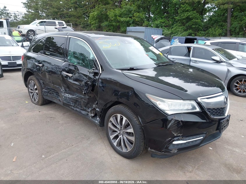 2016 Acura Mdx VIN 5FRYD4H44GB047189 IAAI salvage auction — SIDE, Mv-907A (New York), sold $3,900 on 2026-07-09 (photo 1)