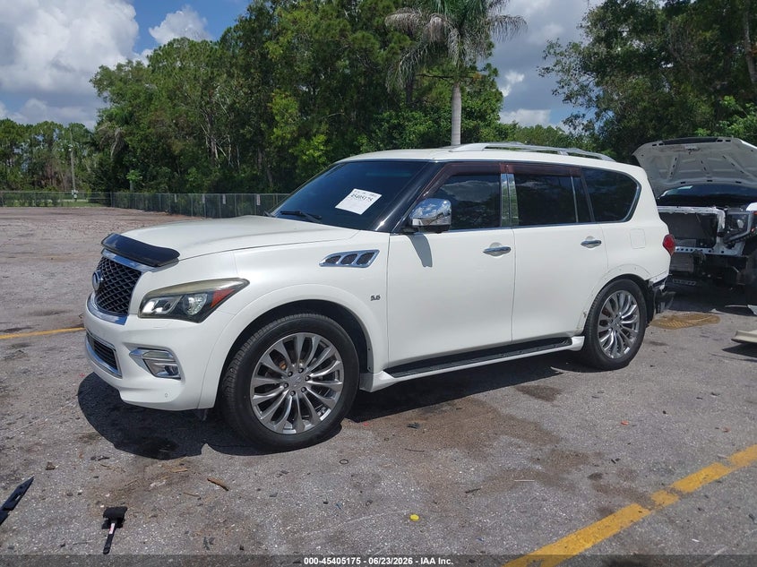 2015 Infiniti Qx80 VIN JN8AZ2NC0F9370687 IAAI salvage auction — REAR END, Rebuildable (Florida), sold $4,550 on 2026-07-29 (photo 2)