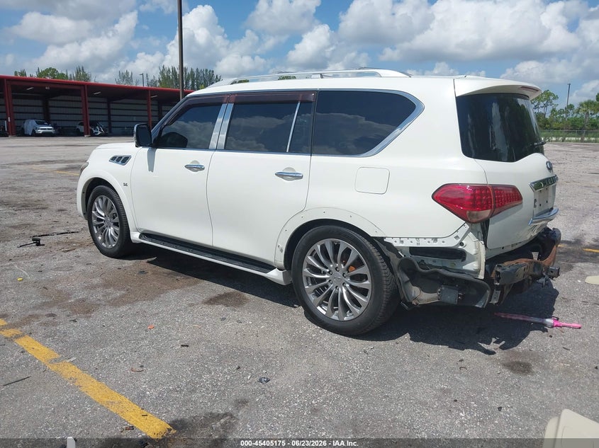 2015 Infiniti Qx80 VIN JN8AZ2NC0F9370687 IAAI salvage auction — REAR END, Rebuildable (Florida), sold $4,550 on 2026-07-29 (photo 3)