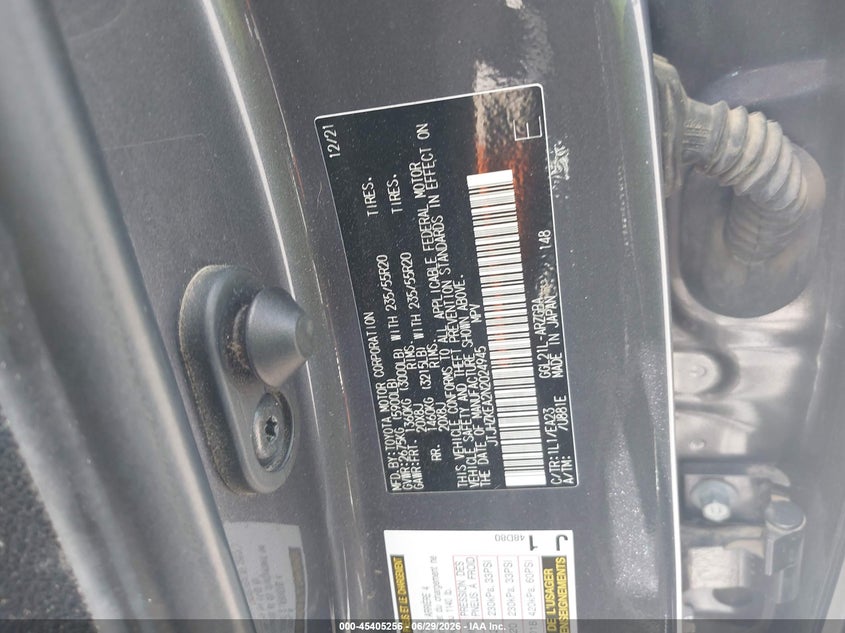2022 Lexus Rx VIN JTJHZKEA2N2024945 IAAI salvage auction — FRONT END, Salvage Title, sold $13,400 on 2026-07-29 (photo 9)