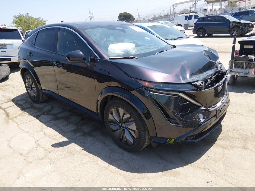 2025 Nissan Ariya VIN JN8BF0BE6SM461154 IAAI salvage auction — FRONT END, Salvage Title, sold $10,300 on 2026-08-13 (photo 1)