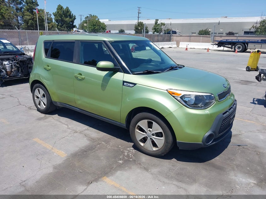 2016 Kia Soul VIN KNDJN2A26G7864523 IAAI salvage auction — NORMAL WEAR, Clear - Dealer Only (California), sold $400 on 2026-07-13 (photo 1)