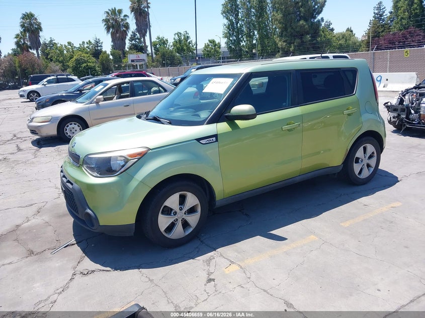 2016 Kia Soul VIN KNDJN2A26G7864523 IAAI salvage auction — NORMAL WEAR, Clear - Dealer Only (California), sold $400 on 2026-07-13 (photo 2)